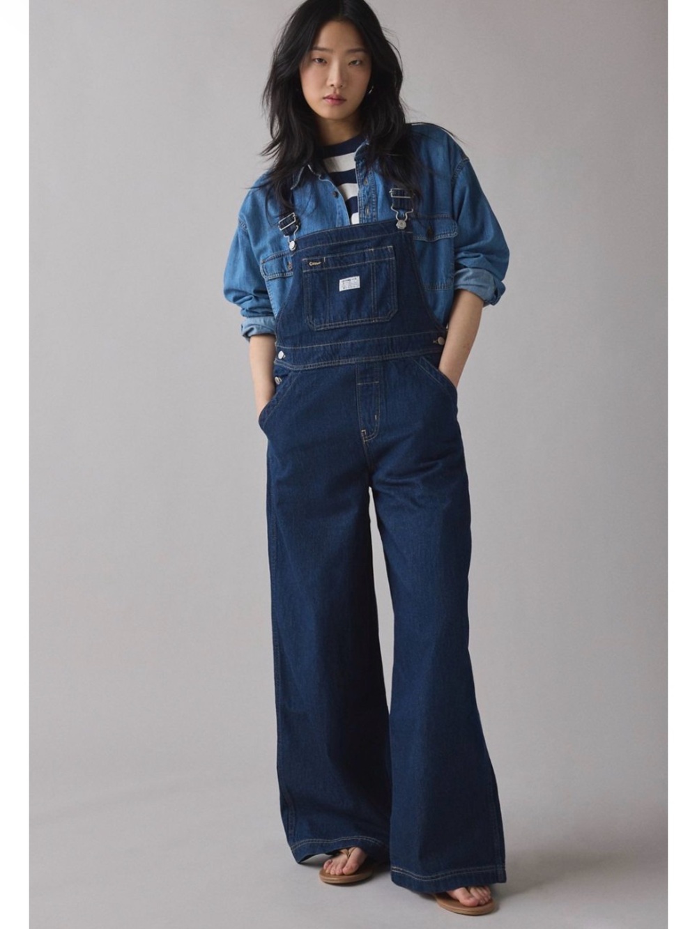 Levi's Indigo Wide-Leg Denim Overalls